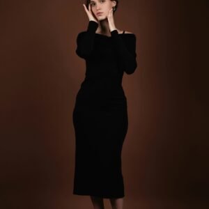 Home classic black long dress